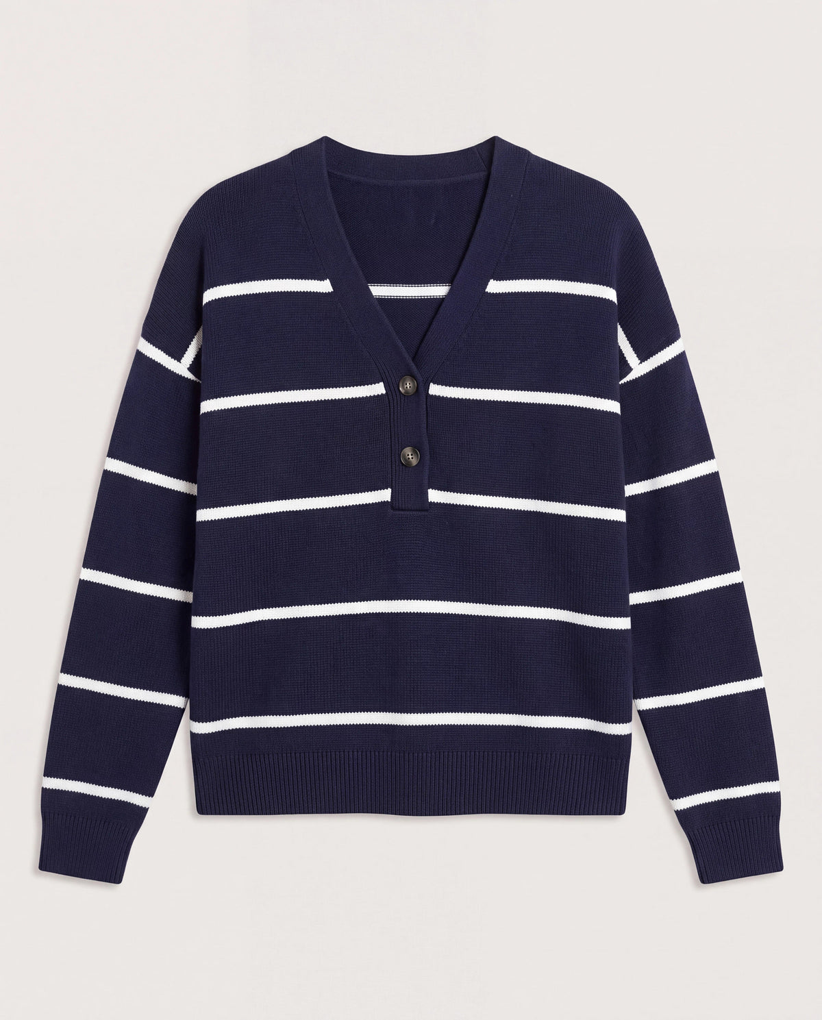Navy White Stripe $|& Thread & Supply Brianna Pullover - Hanger Detail