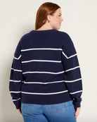 Navy White Stripe $|& Thread & Supply Brianna Pullover - SOF Back