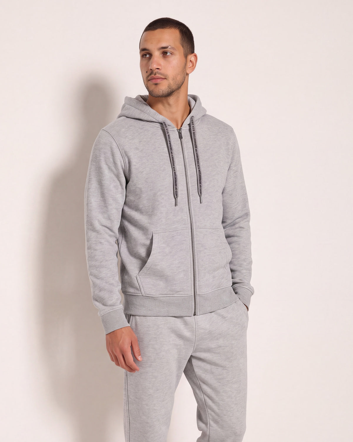 Heather Grey $|& SDOS Core Zip Hoodie - SOF Front