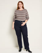 Taupe Multi Stripe $|& Thread & Supply Stacy Stripe Top - UGC On Fig