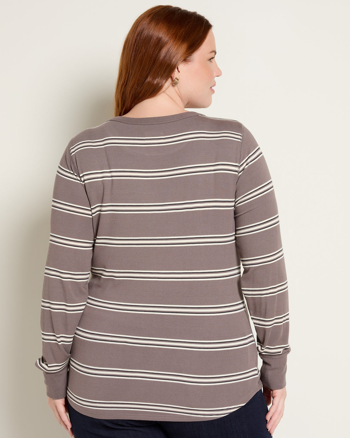 Taupe Multi Stripe $|& Thread & Supply Stacy Stripe Top - SOF Back
