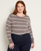 Taupe Multi Stripe $|& Thread & Supply Stacy Stripe Top - SOF Front