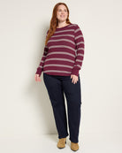 Maroon Multi Stripe $|& Thread & Supply Stacy Stripe Top - UGC On Fig