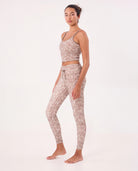 Taupe Cheetah $|& Cream Yoga Aria 7/8 Length Legging - Hanger Front