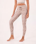 Taupe Cheetah $|& Cream Yoga Aria 7/8 Length Legging - VOF Detail
