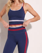 Mood Indigo $|& Thrive Société Colorblocked X-Back Bra Tank - SOF Full Front