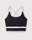 Black $|& Thrive Société Colorblocked X-Back Bra Tank - Hanger Detail