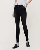 Black $|& Flying Monkey Jeans Super Soft Mid Rise Skinny Jeans - Hanger Back