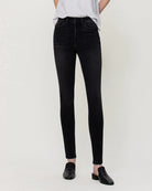Black $|& Flying Monkey Jeans Super Soft Mid Rise Skinny Jeans - VOF Detail