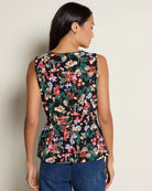 Black Red Floral $|& West Kei Floral Knit Sleeveless Wrap Top - SOF Back