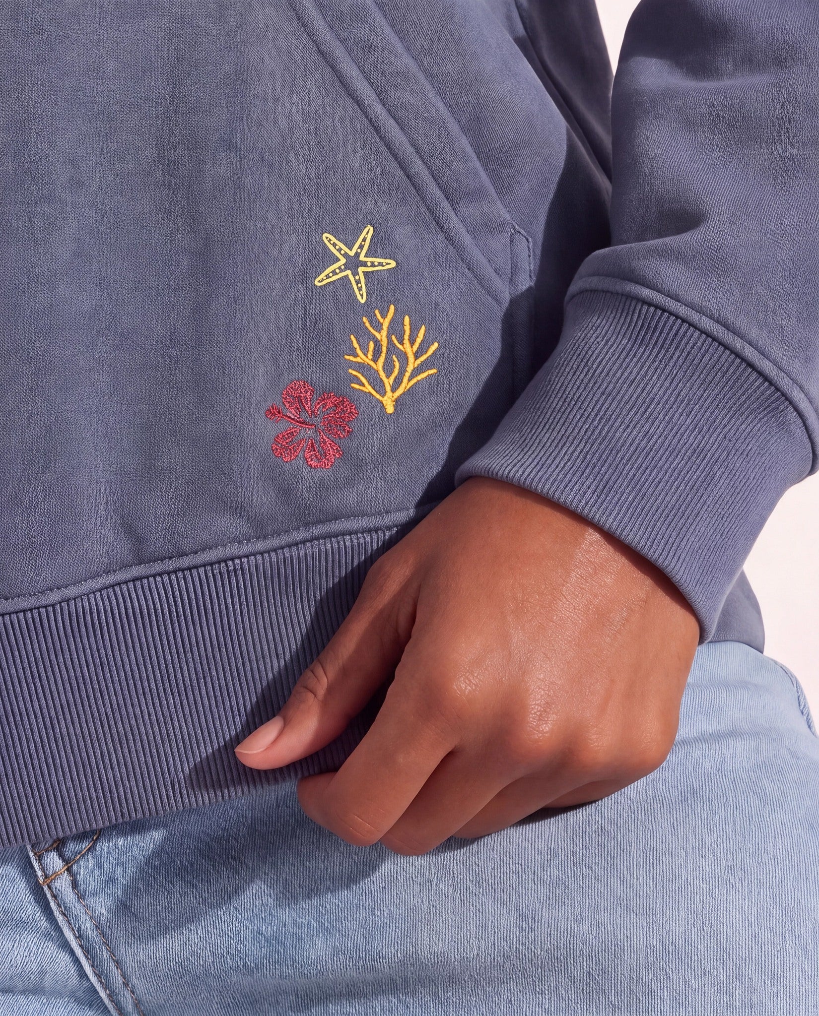 Indigo Haze $|& SEAS Ryder "Tide Tripper" Graphic Hoodie - SOF Full Front