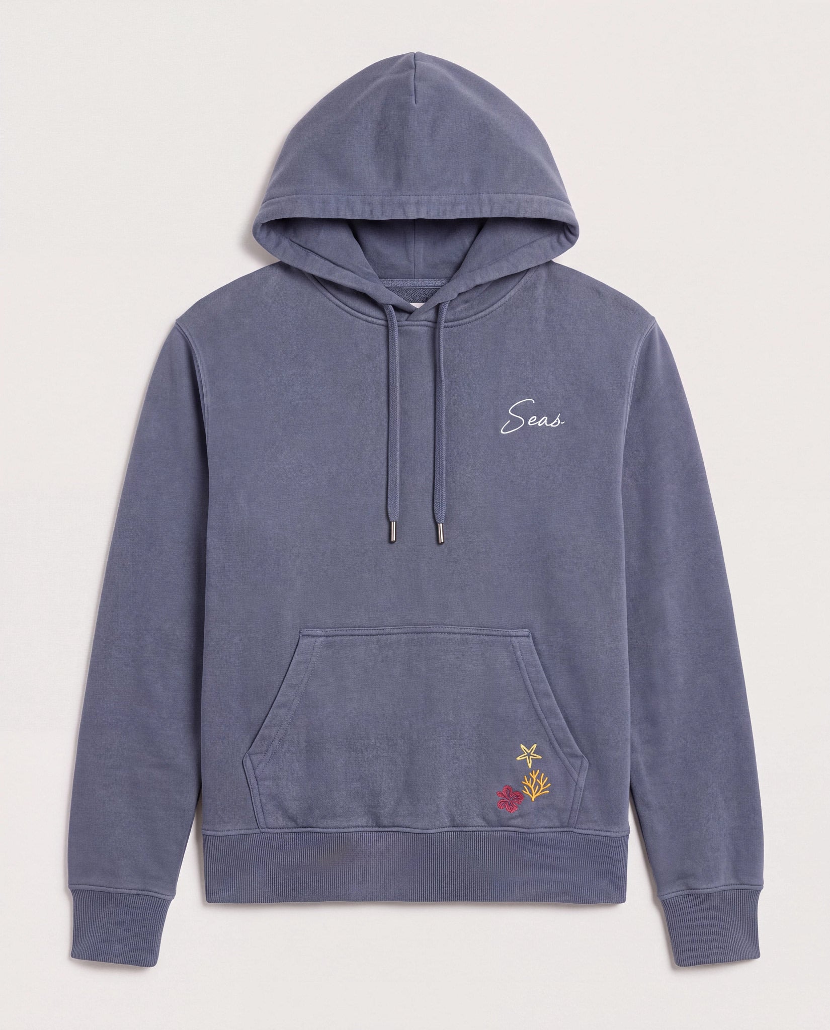 Indigo Haze $|& SEAS Ryder "Tide Tripper" Graphic Hoodie - Hanger Detail