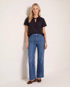 Black $|& Loveappella Ruffle Tie Short Sleeve Top - UGC On Fig