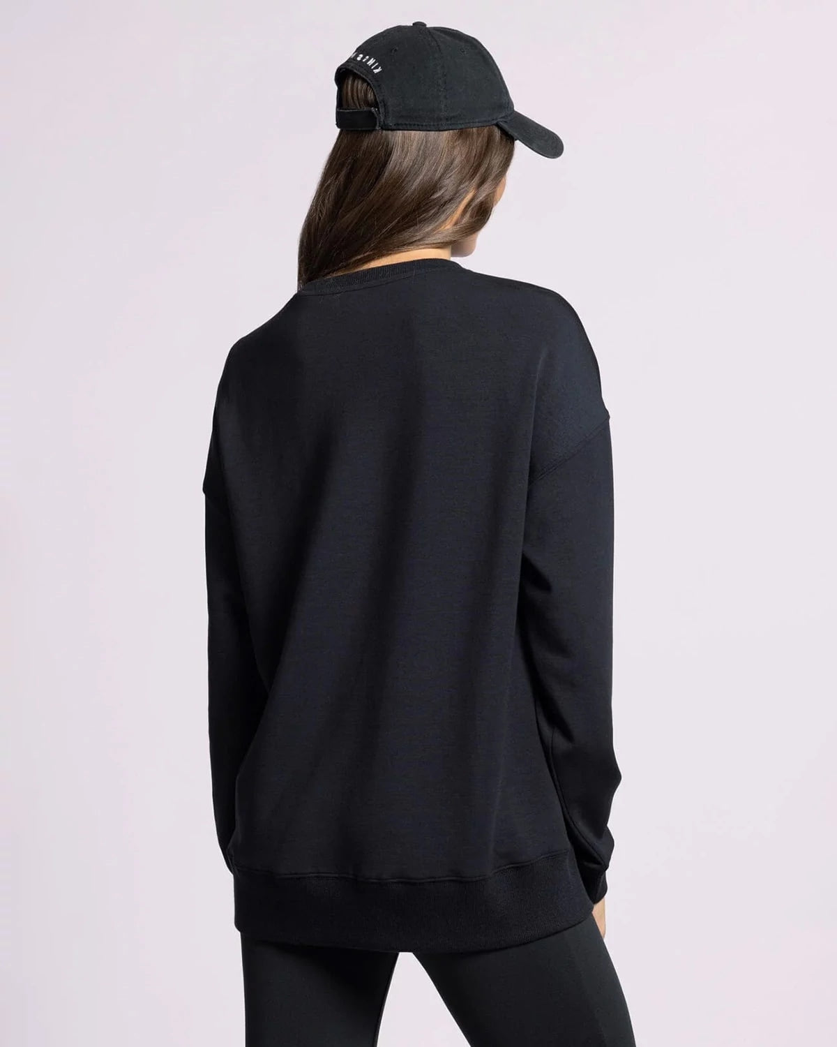 Black $|& Thread & Supply Martina Oversized Crew - Hanger Side
