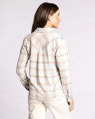 Mauve Taupe Plaid $|& Thread & Supply Saja Shirt - Hanger Side