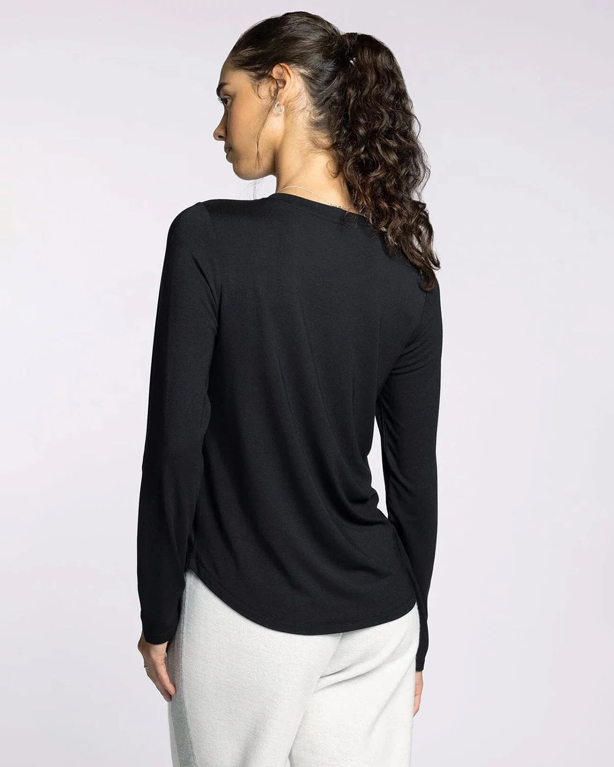 Black $|& Thread & Supply Stassia Tee - Hanger Side