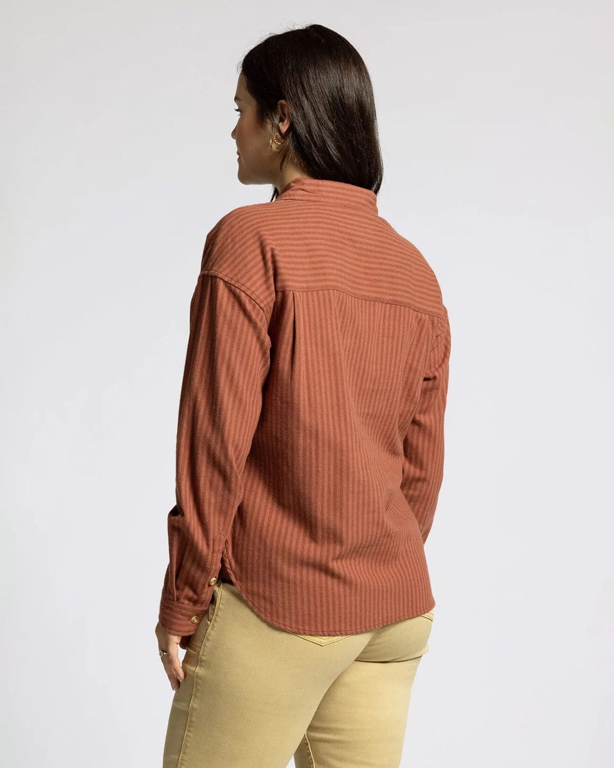 Mahogany Tonal $|& Thread & Supply Vermont Shirt - Hanger Side