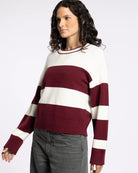 Burgundy Combo $|& Thread & Supply Tabitha Sweater - Hanger Front