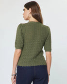 Olive $|& Current Air Scalloped Edge Cardigan Sweater Top - Hanger Side