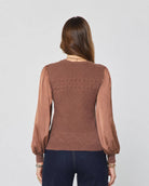 Mocha Mousse $|& Current Air Mixed Media Sweater - Hanger Side