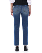 Vintage Medium Blue $|& Bayeas Mid Rise Slim Straight Jeans - Hanger Side
