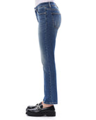Vintage Medium Blue $|& Bayeas Mid Rise Slim Straight Jeans - Hanger Front