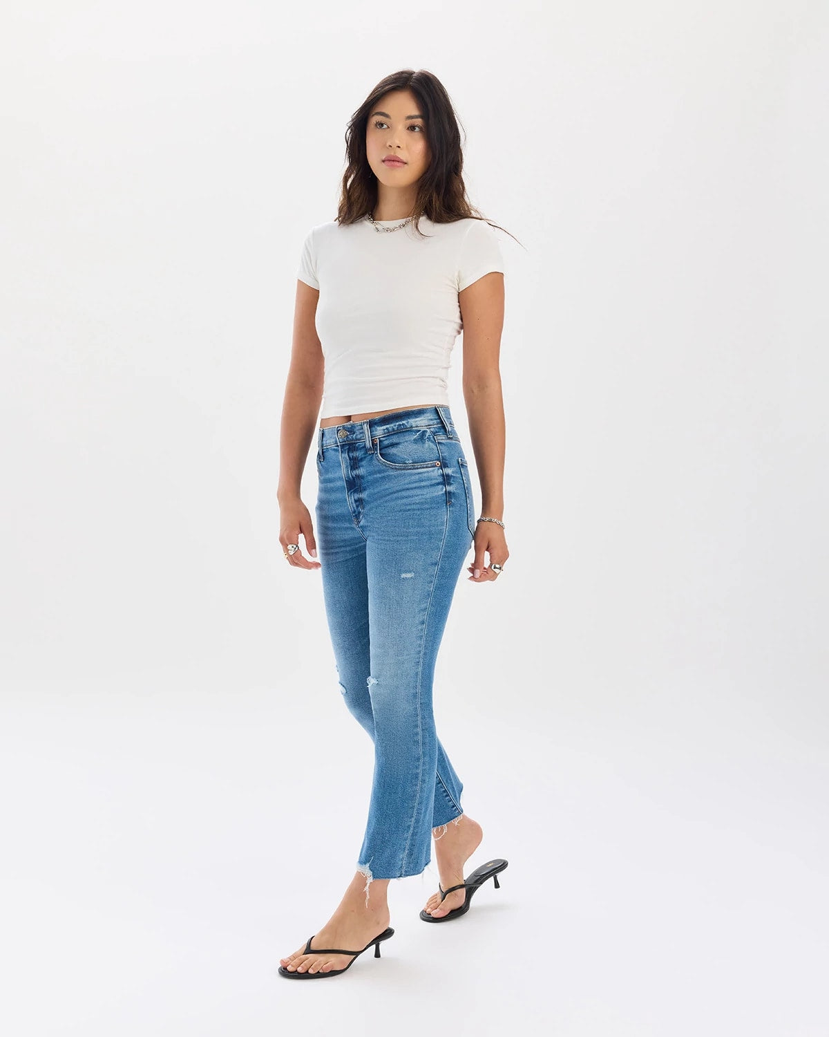 Wide Awake Vintage $|& Daze Denim Shy Girl High Rise Crop Flare - Hanger Front