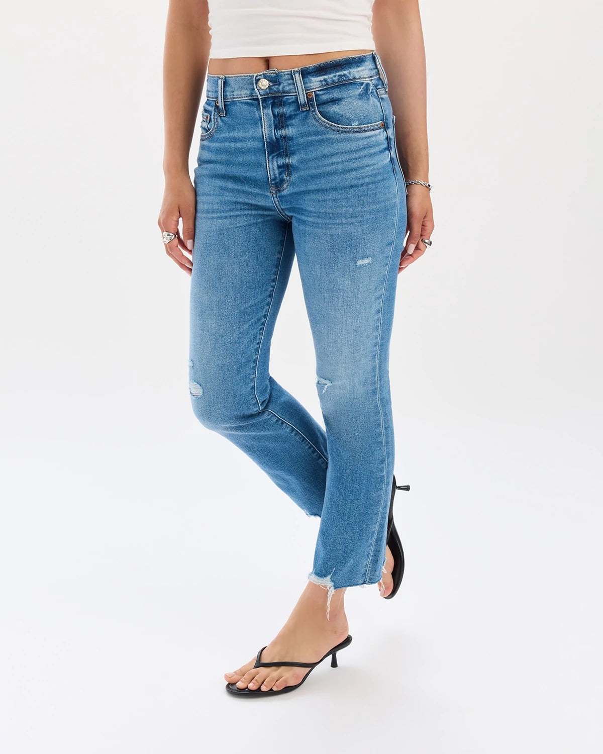 Wide Awake Vintage $|& Daze Denim Shy Girl High Rise Crop Flare - VOF Detail