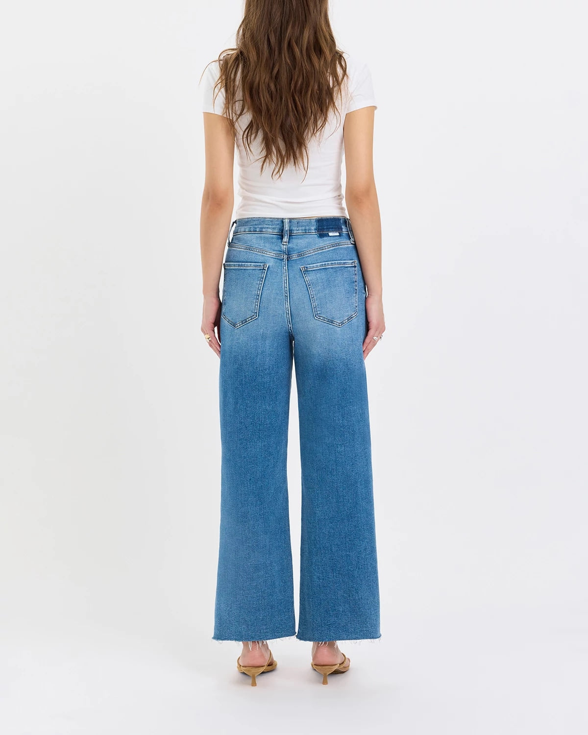 Wide Awake Vintage $|& Daze Denim Pleaser Wide Leg Ankle Jeans - Hanger Side