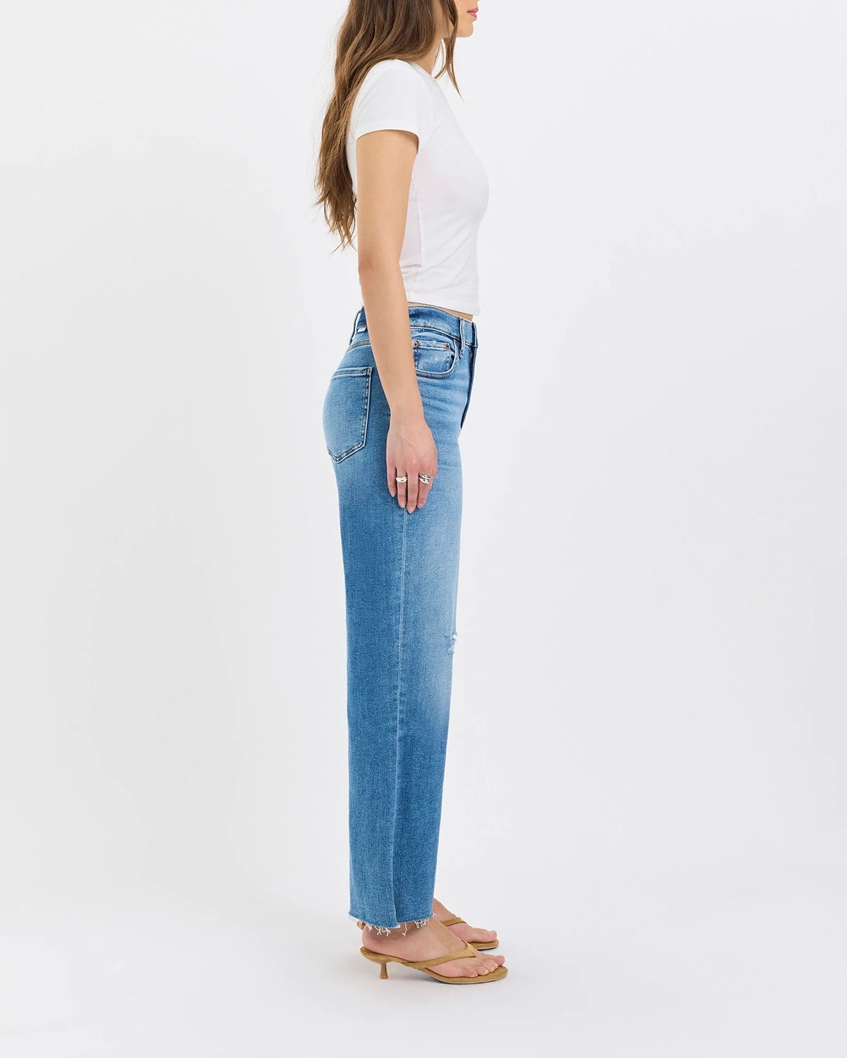 Wide Awake Vintage $|& Daze Denim Pleaser Wide Leg Ankle Jeans - Hanger Front