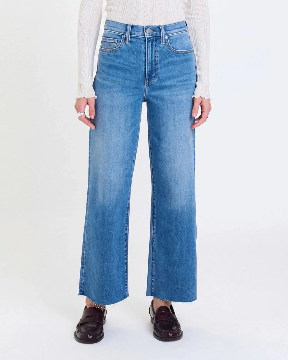 Wavy $|& Daze Denim Pleaser Wide Leg Ankle Jeans - VOF Detail