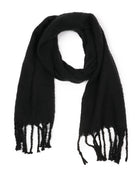 Black $|& David & Young Solid Fringe Scarf - VOF Detail