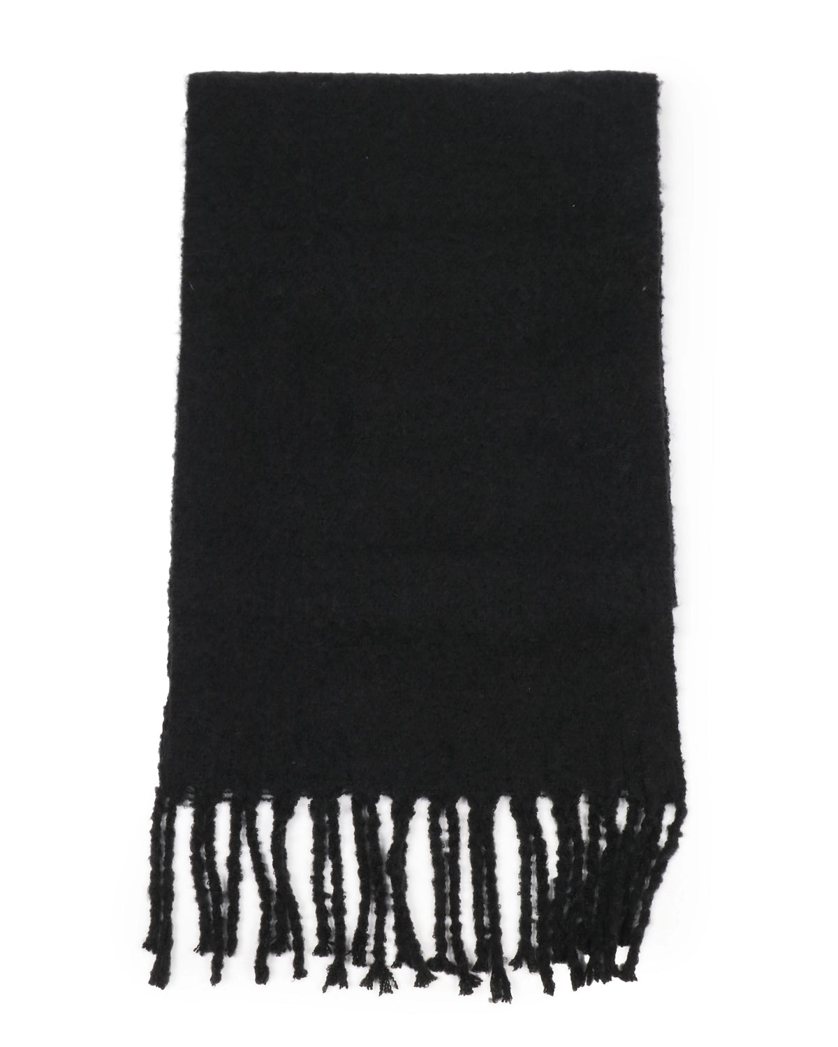 Black $|& David & Young Solid Fringe Scarf - VOF Detail