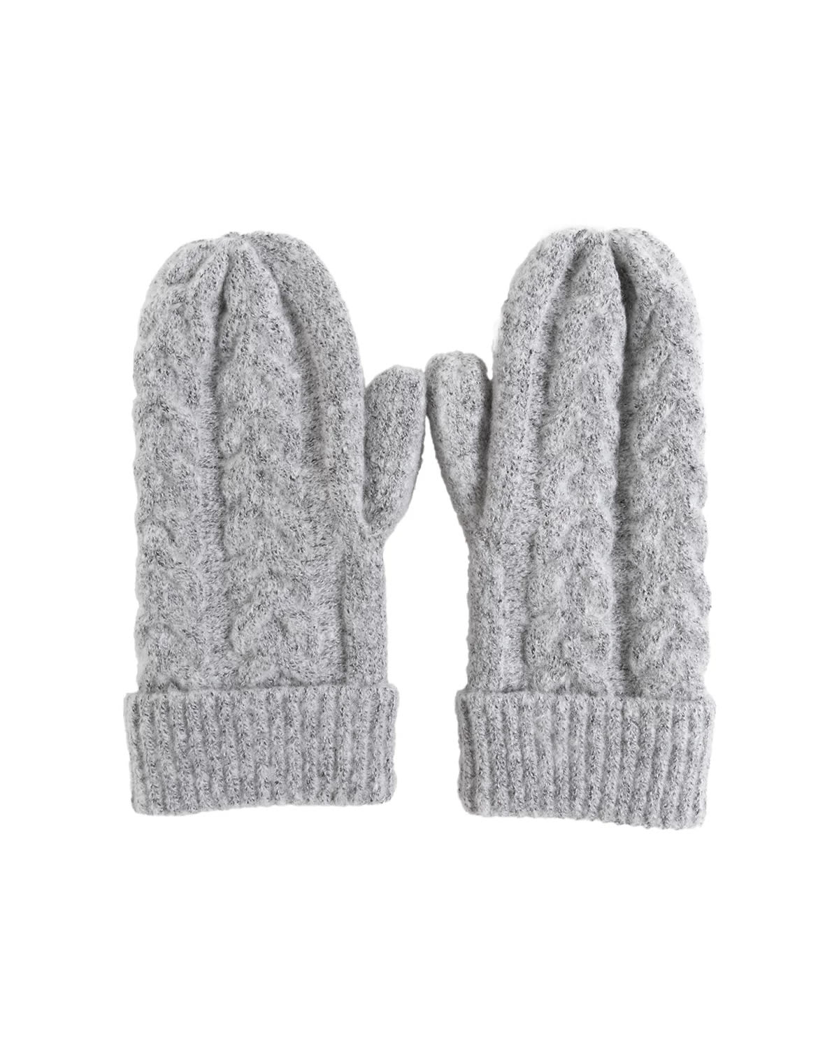Heather Grey $|& David & Young Cable Knit Gloves - VOF Detail