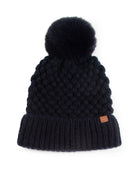 Navy $|& David & Young Pom Textured Hat - VOF Detail