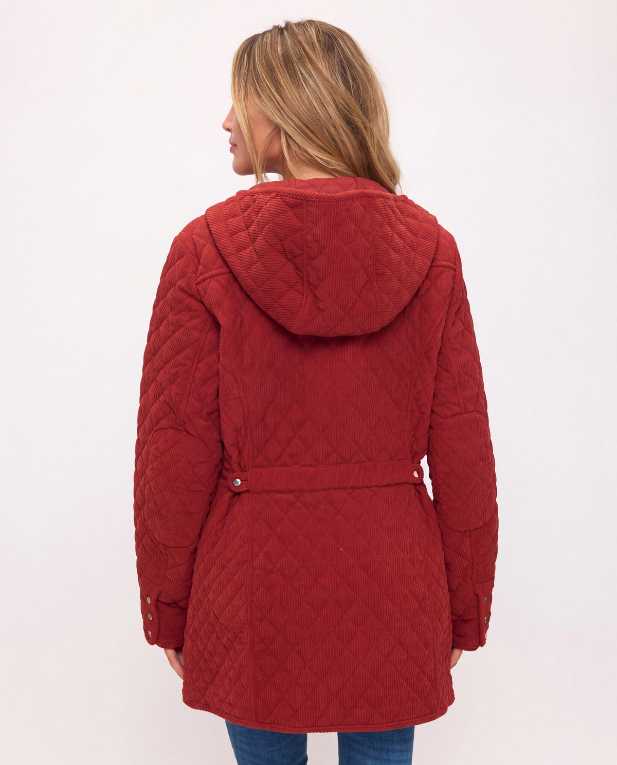 Rust $|& Coalition Corduroy Hooded Coat - Hanger Side
