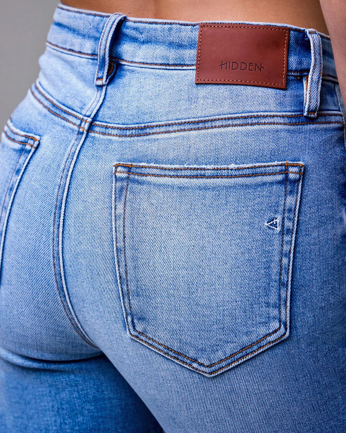 Medium Light $|& Hidden High Rise Comfort Flare with Cuffs - Hanger Back