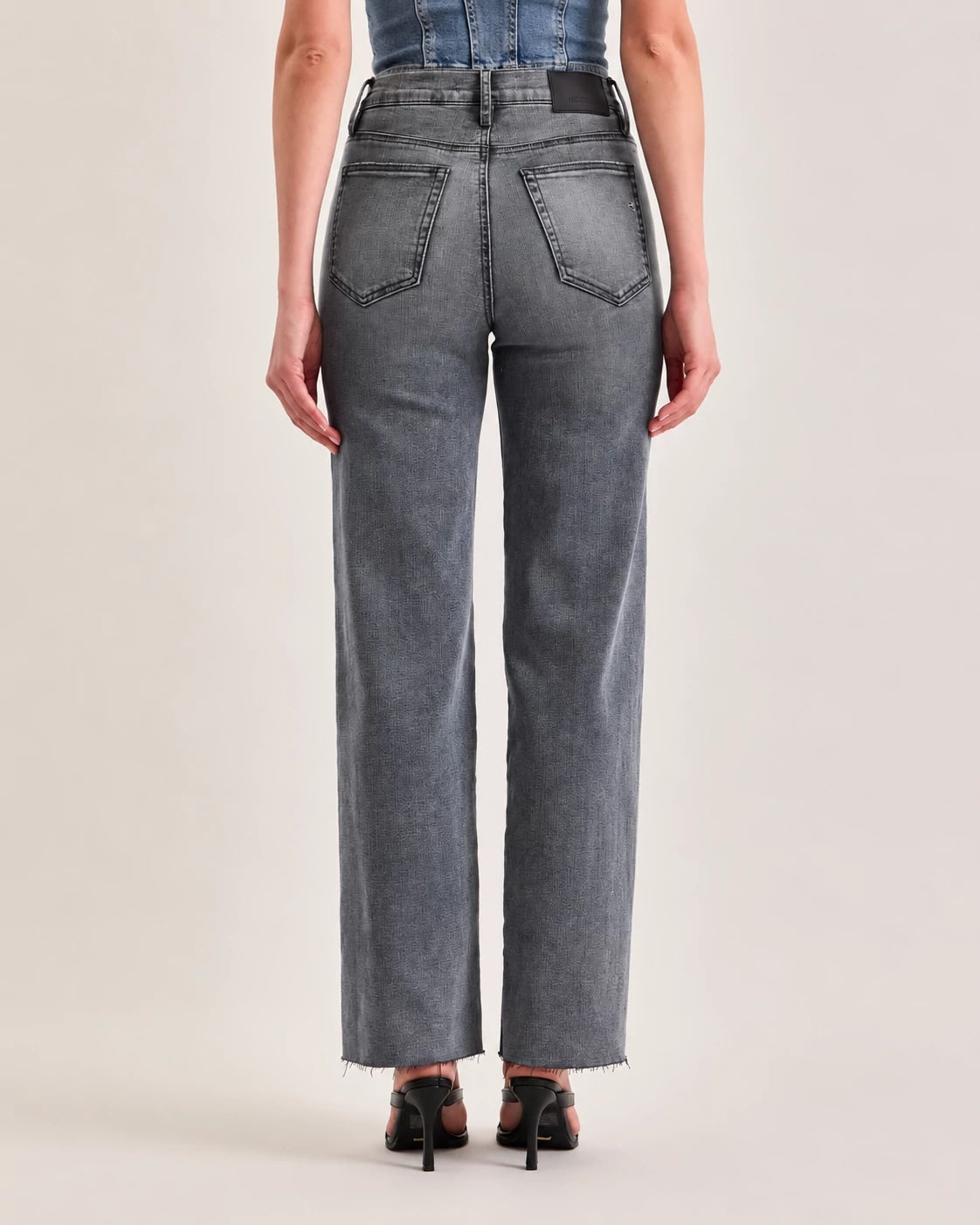Grey $|& Hidden The Logan High Rise Dad Jeans - Hanger Side