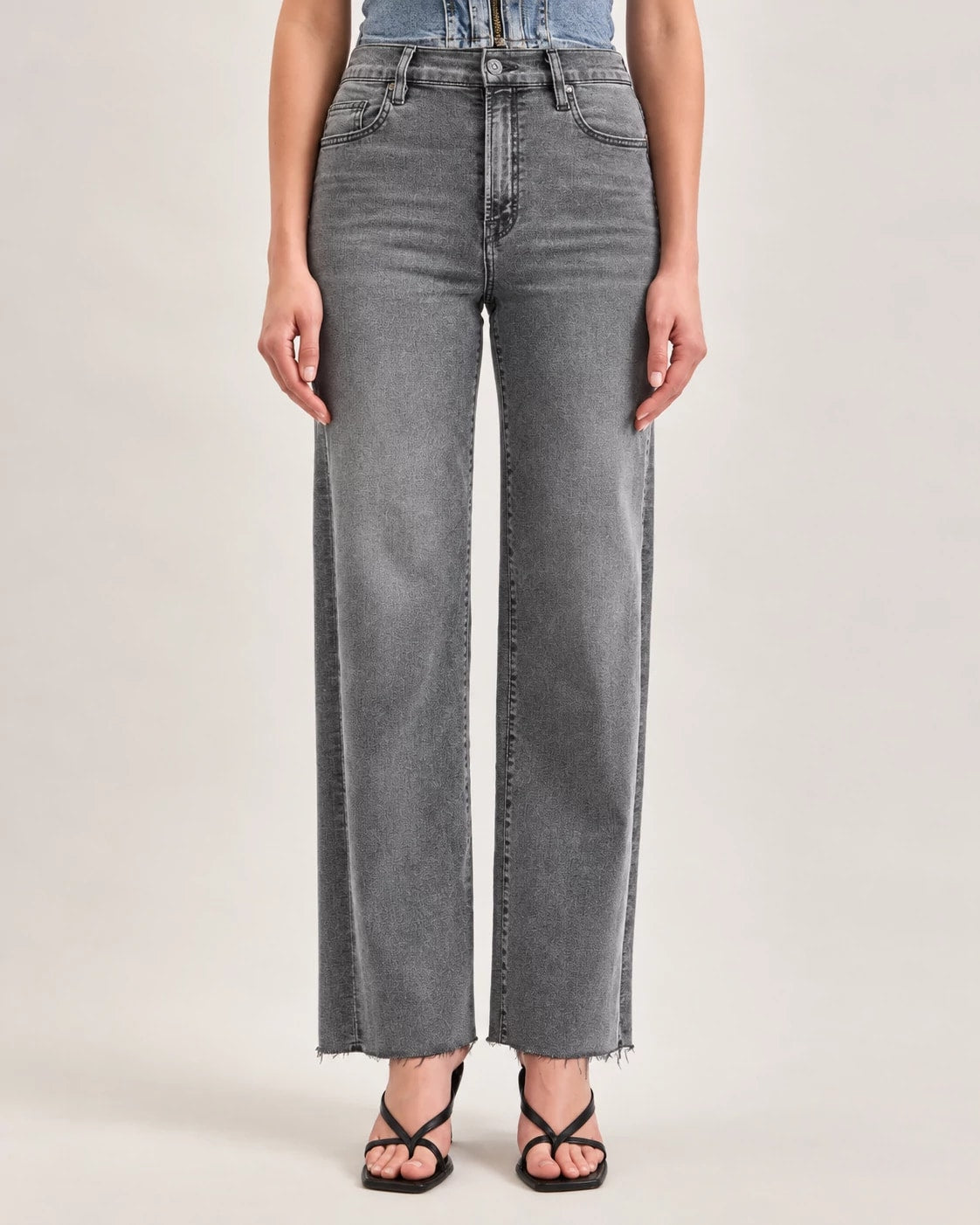 Grey $|& Hidden The Logan High Rise Dad Jeans - VOF Detail