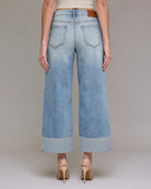 Vintage $|& Hidden High Rise Wide Leg Jeans with Cuffs - Hanger Side