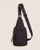 Black $|& Fame Accessories Nylon Multi Pocket Sling Bag - Hanger Detail