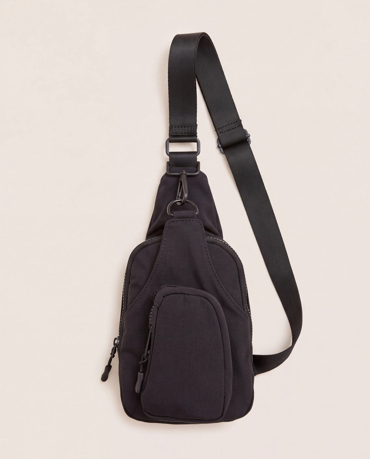 Black $|& Fame Accessories Nylon Multi Pocket Sling Bag - Hanger Detail
