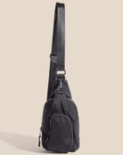 Black $|& Fame Accessories Nylon Multi Pocket Sling Bag - VOF Detail