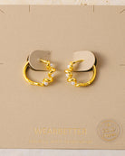 Gold $|& Fame Accessories Gold Dipped Mini Pearl Studs Twisted Hoop Earrings - VOF Detail