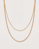 Gold $|& Fame Accessories Gold Layered Dainty Cable Chain Necklace - Hanger Detail
