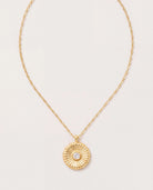 Silver $|& Fame Accessories Gold Dipped Cz Stud Circle Pendant Necklace - Hanger Detail