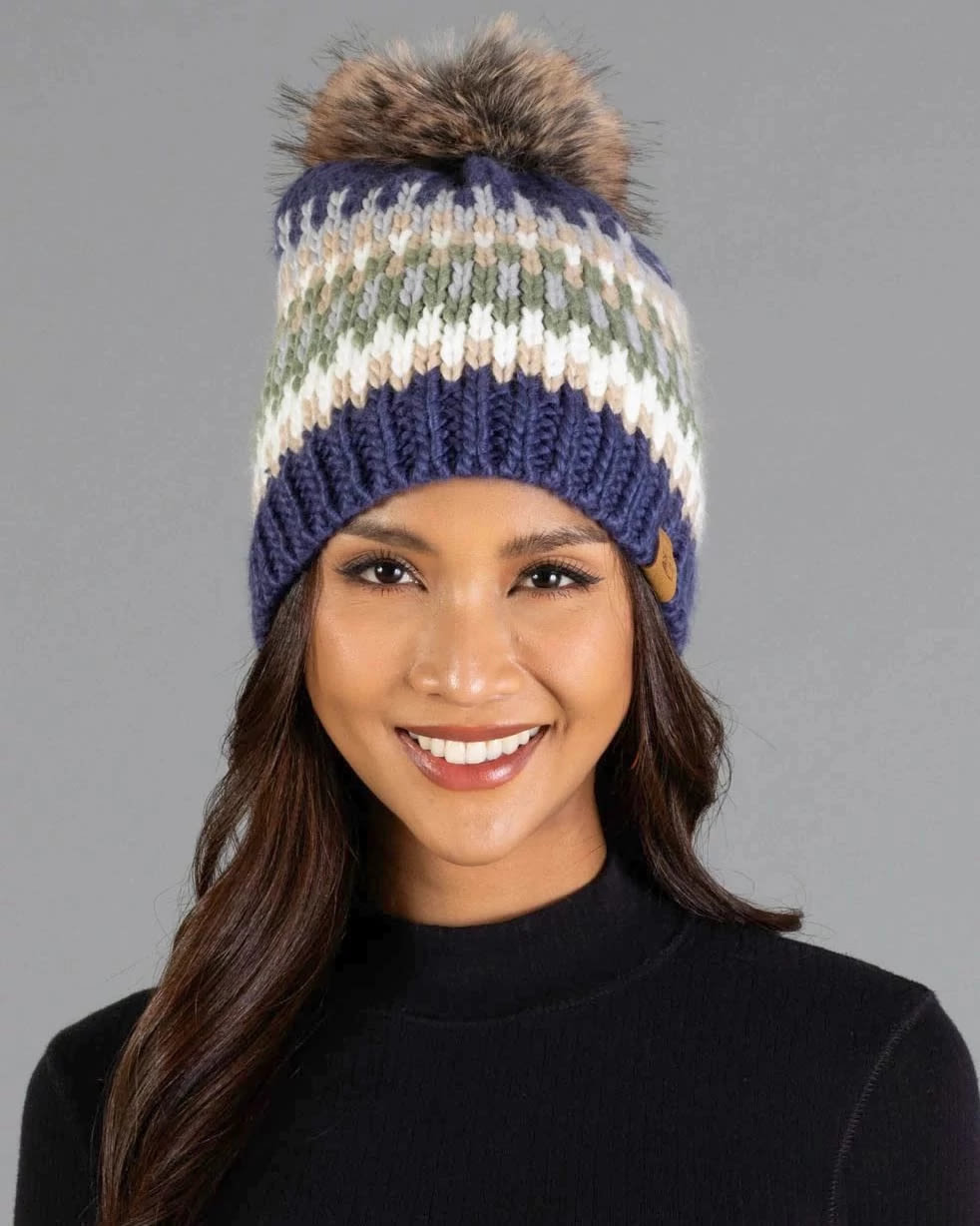Blue Multi $|& Panache Apparel FairIsle Multi Colored Hat - VOF Detail