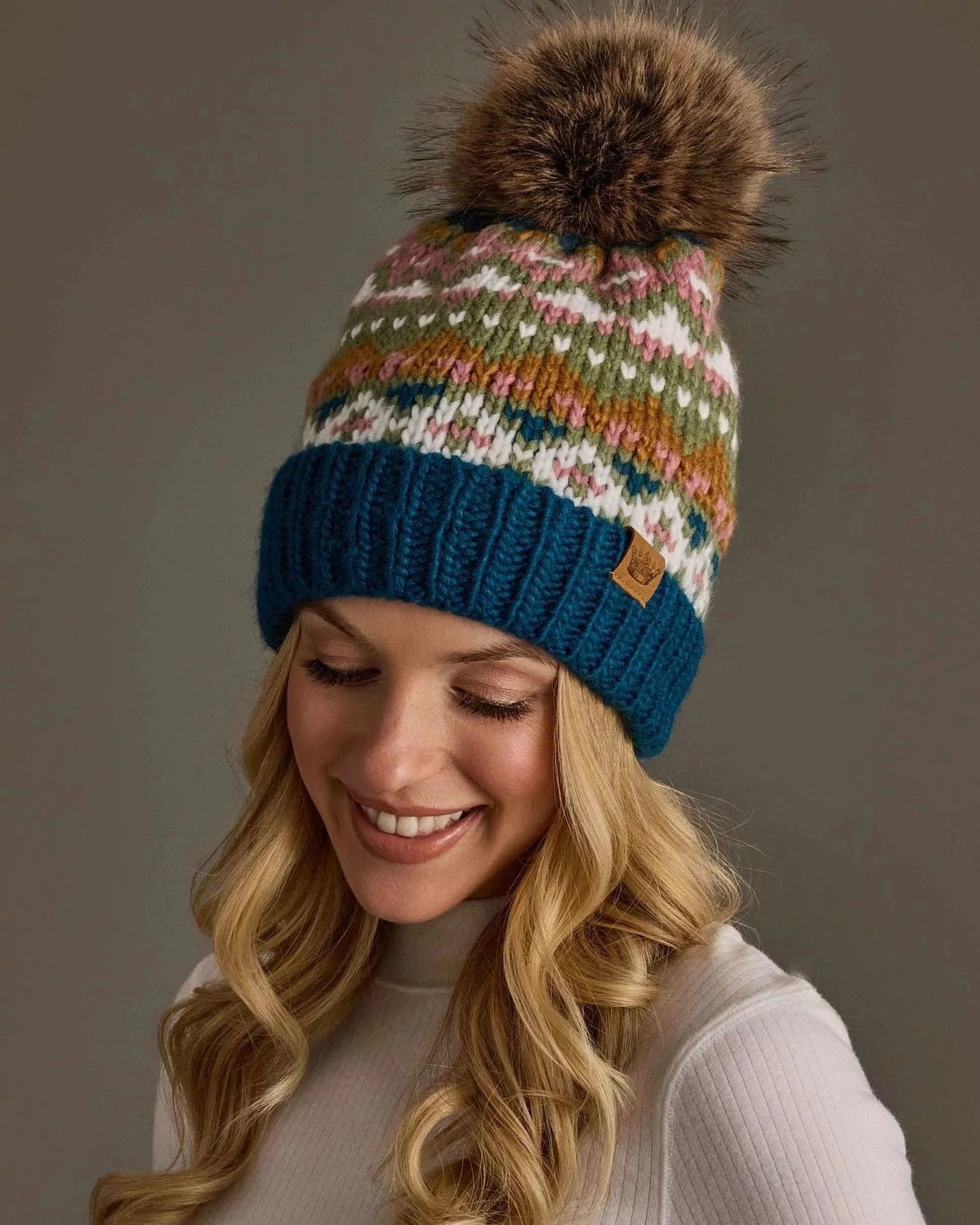 Blue Multi $|& Panache Apparel FairIsle Hat - Hanger Front