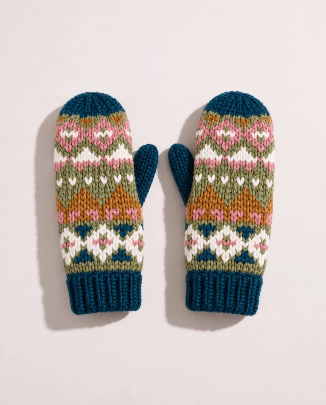 Blue Multi $|& Panache Apparel FairIsle Mittens - Hanger Detail