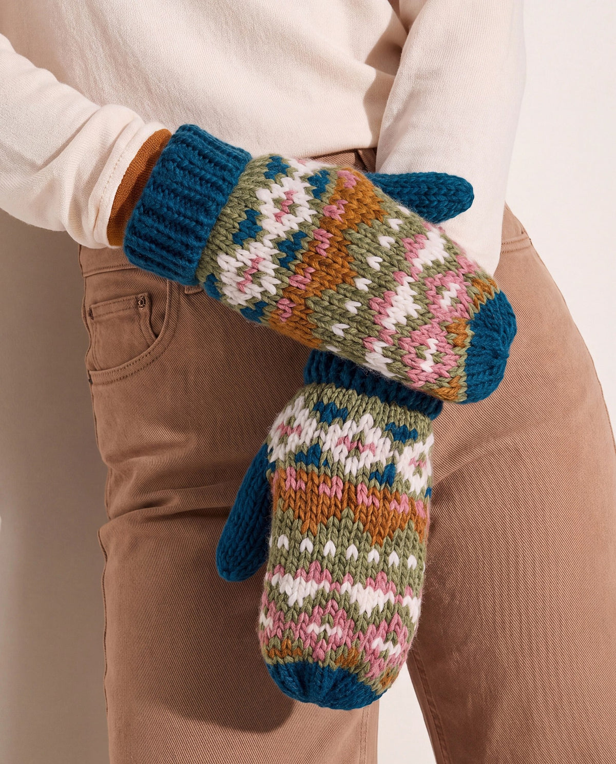 Blue Multi $|& Panache Apparel FairIsle Mittens - SOF Front